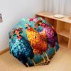 1 Parapluie Pliant Automatique - Motif Poulet Rétro, Design Portable et Pliable avec 8 Baleines, Cadeaux de Noël et d'Anniversaire