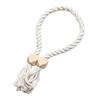 1Pc Boho Magnetic Curtain Tieback, Twisted Rope Wooden Bead Curtain Holders, Decorative Drapery Holdbacks for Bedroom Living Room