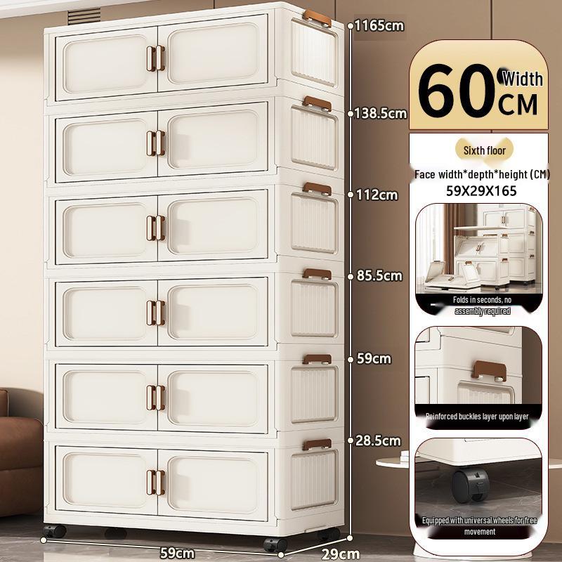 45-90 Wide Multi-layer Folding Plastic Storage Cabinet for Baby Wardrobe Organizer