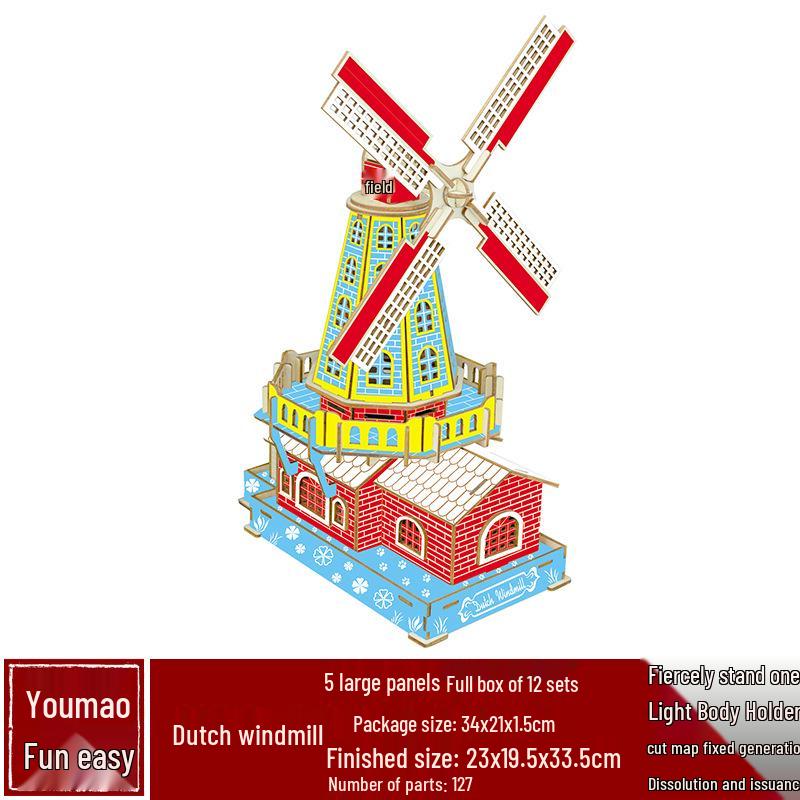 DIY Wooden 3D Puzzle: Chinese Architectural Model Educational Toy & Souvenir