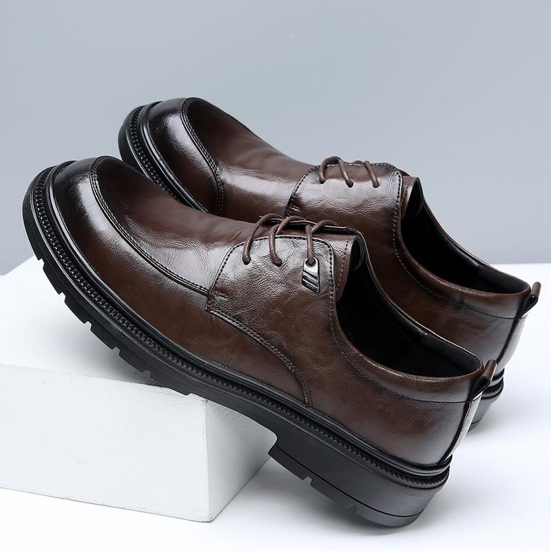 Hochwertige Lederschuhe Herren 2025 Frühling reines Leder neu Businesskleid Leder atmungsaktiv lässig Trauzeuge Hochzeitsschuhe