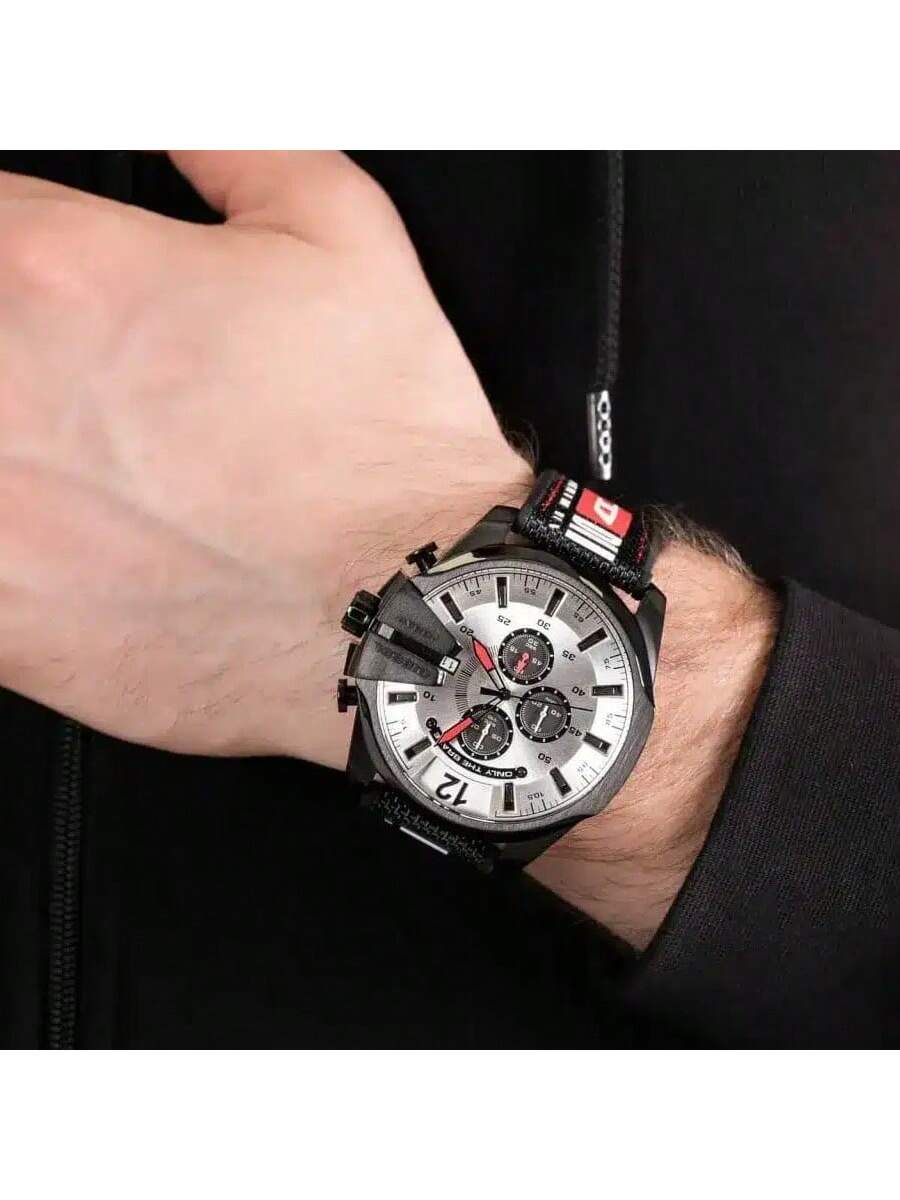 

Meg Chief Sport Leisure Мужские кварцевые часы DZ4512 51мм Серебристый круглый циферблат серый