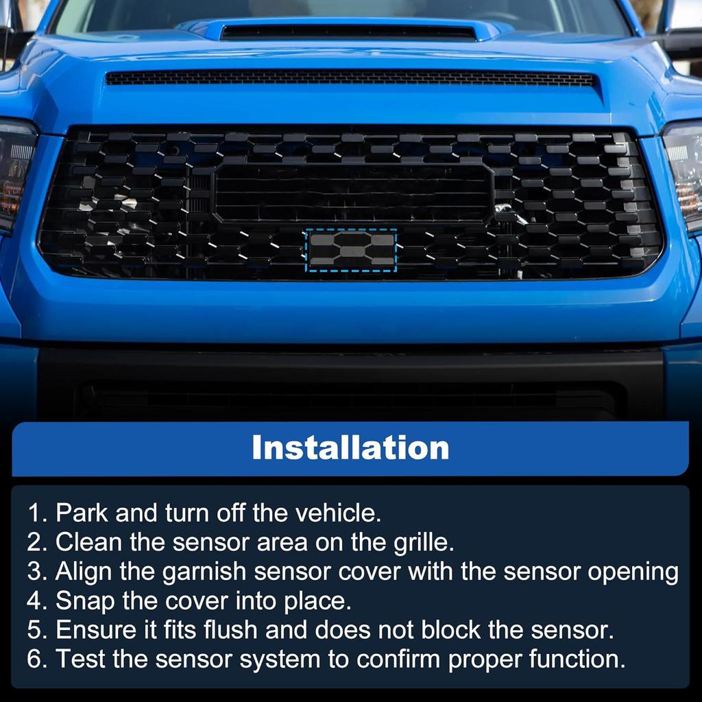 Front Grille Garnish Radar Sensor Cover for Toyota Tundra TRD PRO 2018 2019 2020 2021 Grill TSS Sensor Cover Trim No.5314134010/9018306044