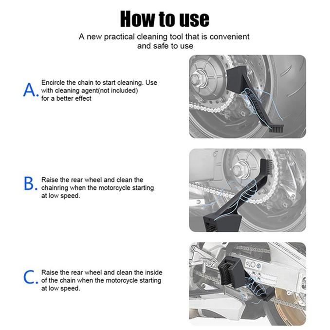 Motorcycle Bicycle Chain Cleaning Tool Double-ended Chain Brush