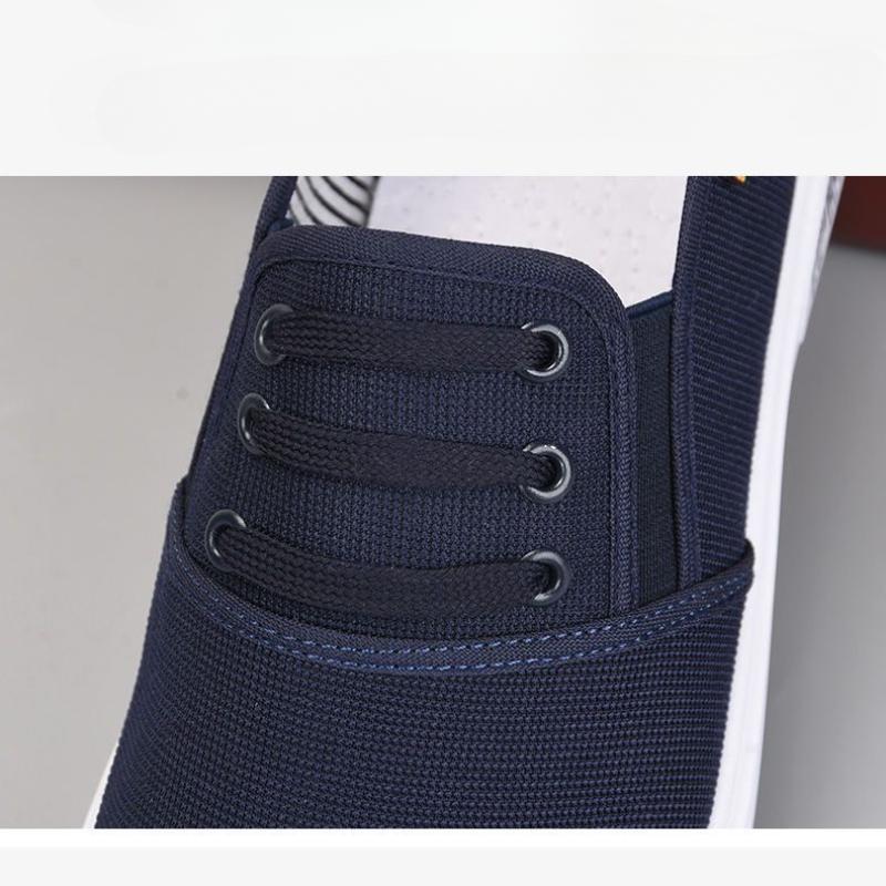 Pánská džínová plátěná obuv se šlachovou podrážkou, protiskluzová pracovní obuv odolná proti opotřebení, řidičská prodyšná a pohodlná obuv ze starého Pekingu s měkkou podrážkou