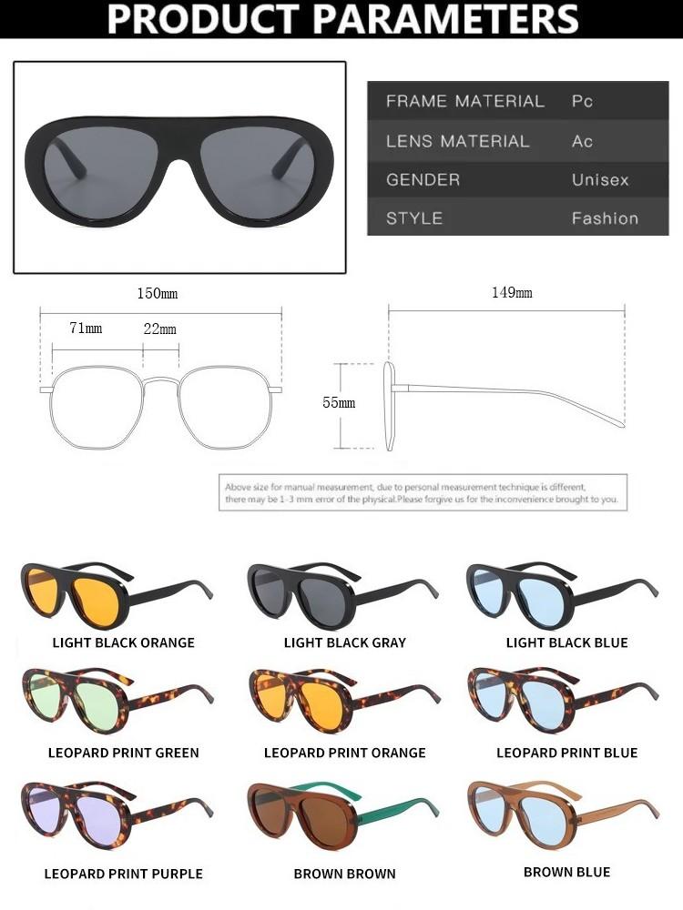 Retro Round Sunglasses For Women Men Vintage Oversized Pilot Frame Tea Color Lens Uv400 Luxury Brand Trend Unisex Shades