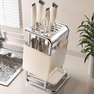 Large Capacity Countertop Knives Holder Anti-slip Cutlery Organizer Chopstick Bucket Kitchenware