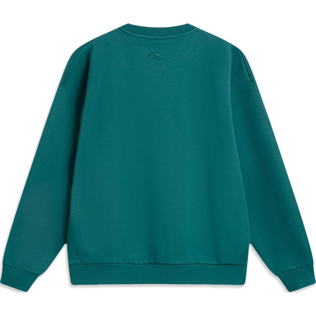 Li Ning X Pixar Strawberry Bear Collaboration Sports Lifestyle Series Printed Letter Round Neck Pullover Comfortable Sweatshirt AWDU437-2