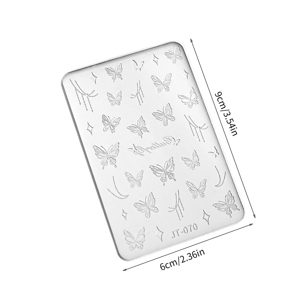 3D Nail Art Silicone Mold Jellyfish Butterfly Nail Casting Molds Embossed Nail Stencils Sculpture Mould for Manicurist