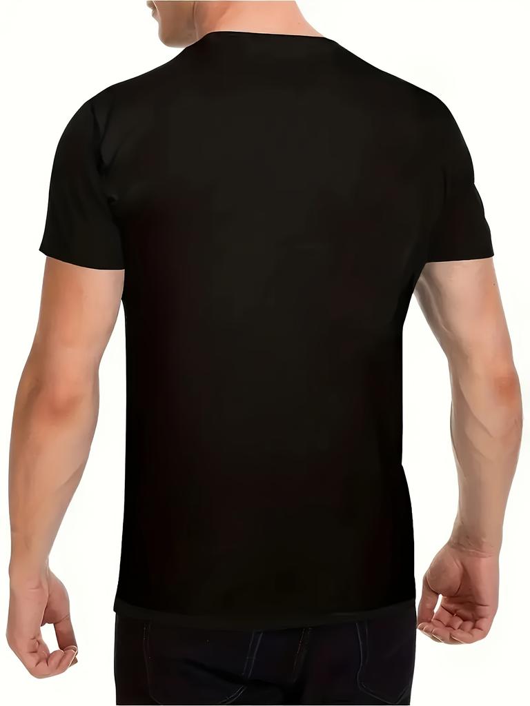 Summer Men's Black Short Sleeve T-shirt with Bohemian Rhapsody Band Portrait Print Casual Round Neck Breathable Rock Music Tee