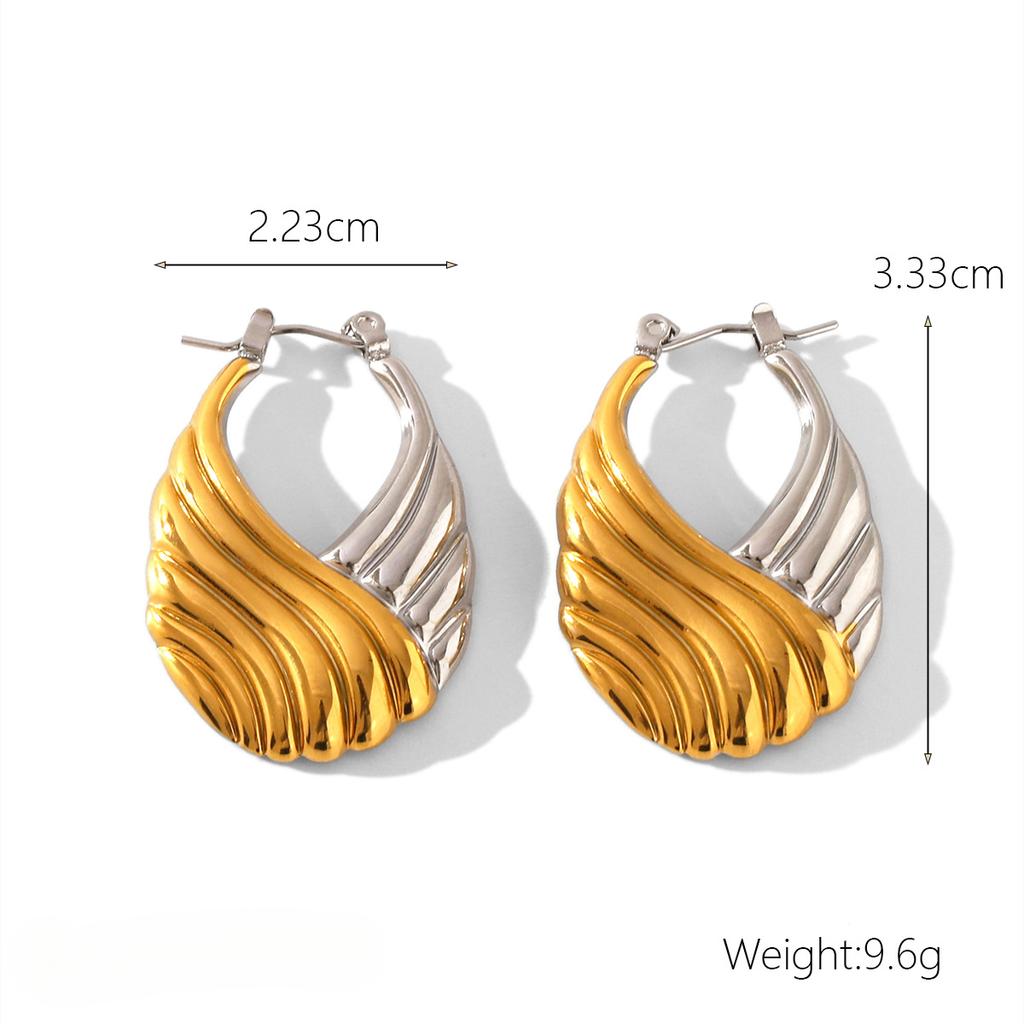 Yori 2025 New Gold Silver Mix Color Geometric Stainless Steel Earrings Waterproof and Hypoallergenic Summer Party Jewelry