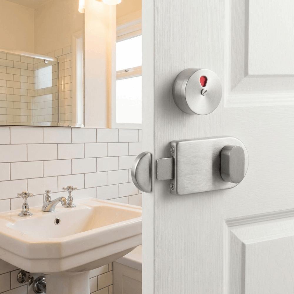 Rust Resistance Indicator Bolt Lock 304 Stainless Steel Public Toilet Lock  Partition Door