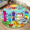 Blocks Clouds Custom Name Round Area Rug Carpet Rug For Living Room Bedroom Sofa Playroom Decor Nonslip Floor Mat