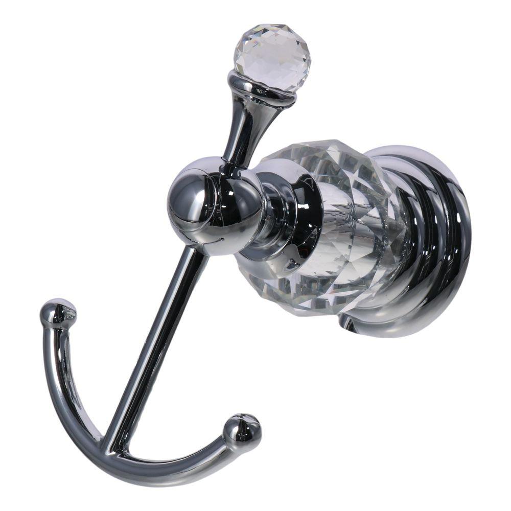 

Stainless Steel Towel Rack Silver Wall Hook Light Luxury Crystal Towel Hook Bathroom
