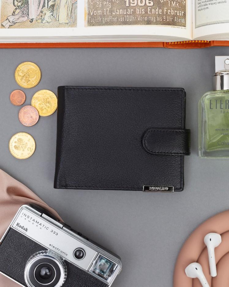 Men's Leather Wallet N992L-PDM-RON-BP-9137 Black