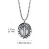 Vnox Oval Double Sided Cross Pendant Necklace for Men, Stainless Steel Gold Silver Color Chain Necklace Religious Faith Collar
