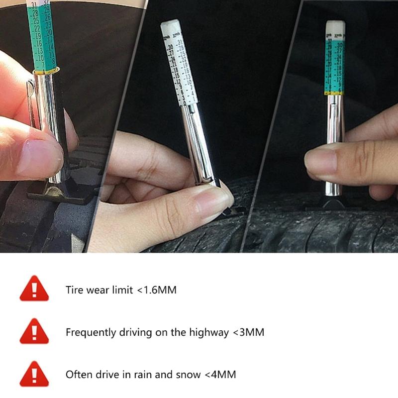 Car Tire Measuring Pen 0-32nds/0-25mm Tyre Pattern Depth Measurement Tool Automotive Tire Depth Gauge Tester