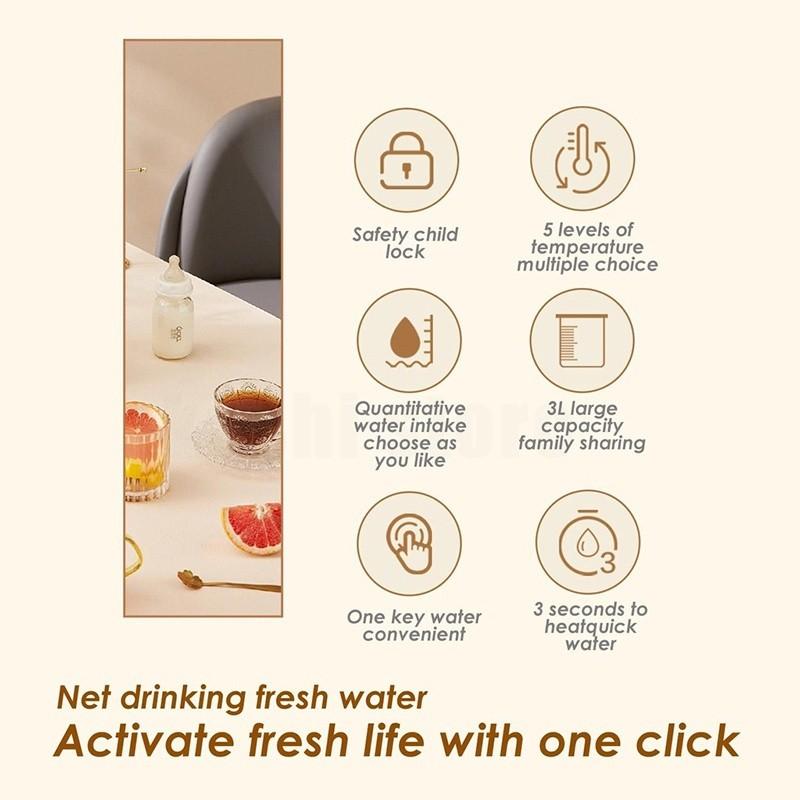 3L Water Heater Home Office Adjustable Water Temperature Water Dispenser Smart Instant Hot Heating Water Dispensers