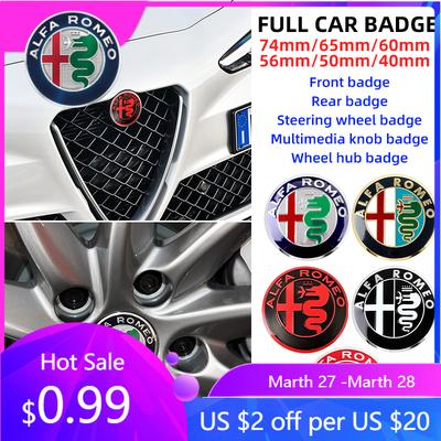 For Alfa Romeo 2026 Hot Sticker Car Front Grill Emblem Covers Rear Trunk Badge Wheel Hub Sticker For Alfa Romeo Giulietta 159 14