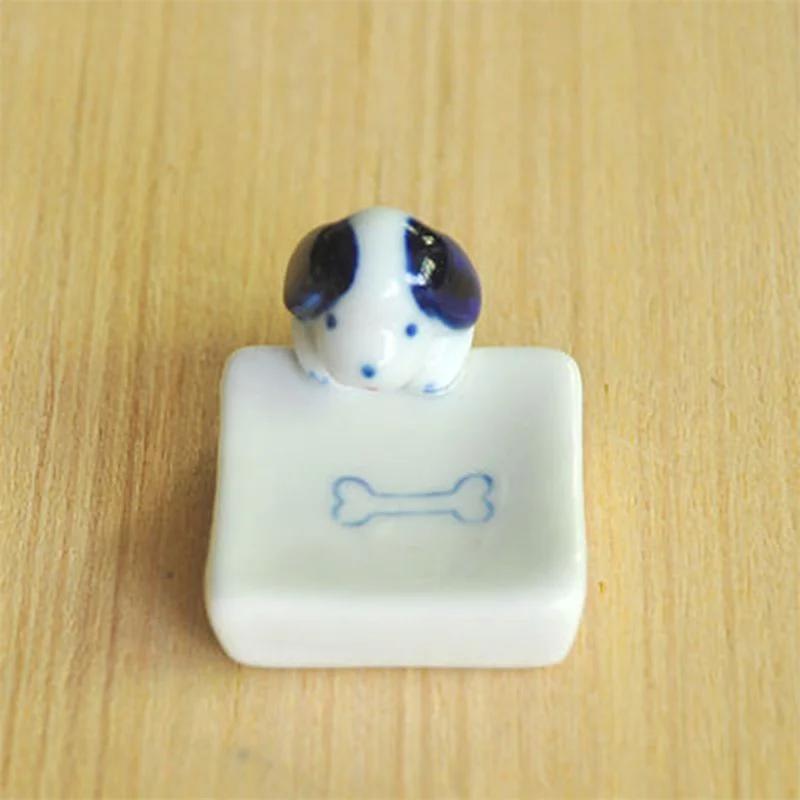 

Керамические поделки в японском стиле Подставка для палочек для еды Изысканный держатель для палочек для еды Креативные животные Кот и Собака Маленькие украшения Держатель