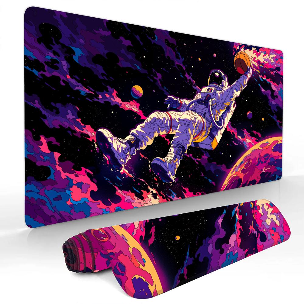 Fantasy Galaxy and Astronaut Mouse Pad Gaming mats NonSlip Desk Mat mouse carpet with Stitched Edge HD printing Office mat