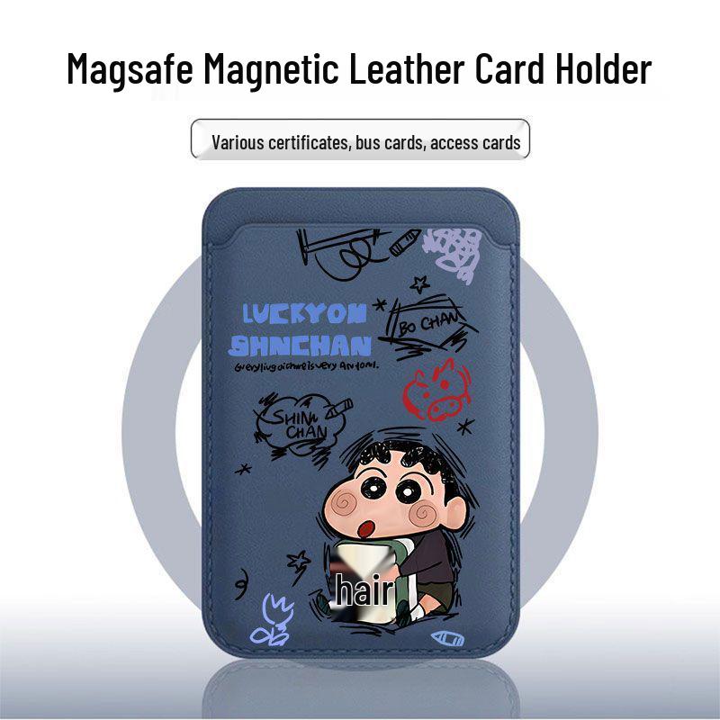 Shin-chan-Crayon Mahjong Magnetic Phone Case & Card Holder for Apple Single Card Holder