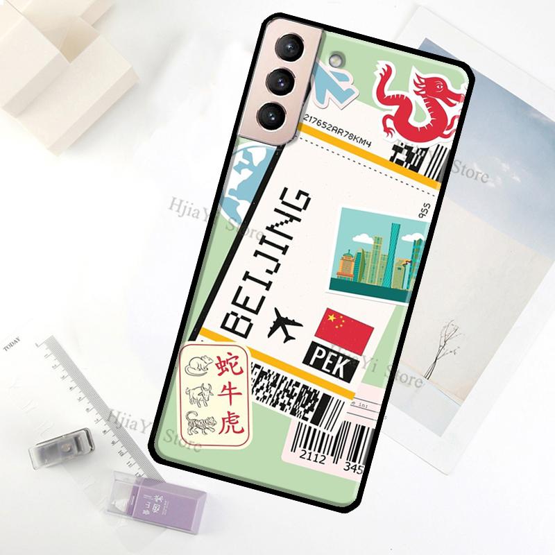 SYDNEY BOARDING PASS Traveltickets Case For Samsung Galaxy S23 Ultra Note 20 10 S9 S10 Plus S20 S21 FE S22 Ultra Phone Cover