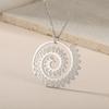 Meier Spiral round petal necklace stainless steel gold baroque aesthetic flower pendant chain