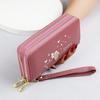 Long Wallet for Women, Large Capacity Student Phone Bag, Heart-shaped Printed Wrist Strap Handbag