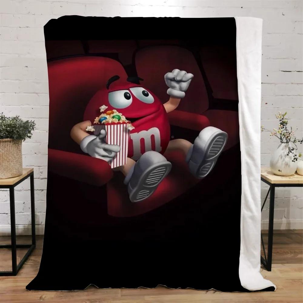 M&M's Lustige Decke für Sofas Luxuriöse Bettwäsche Strandtuch Bettdecken Charaktere Flauschig Kariert Wohnkultur Überwurf Knie Weich Nickerchen