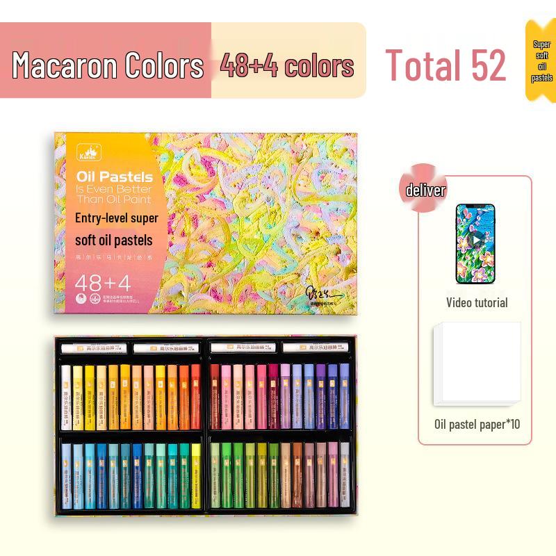 Gaole Super Soft Oil Pastels - Full Set (24/48 Colors), Classic Macaron for Kids, DIY Heavy Color Sticks