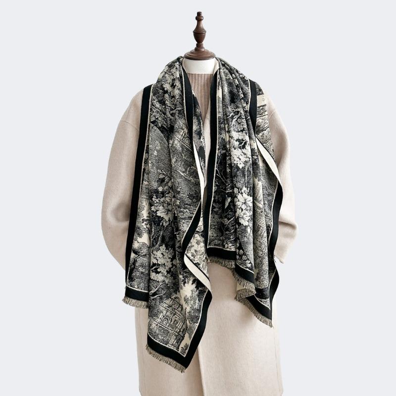 New Simple Imitation Cashmere Retro Style Scarf To Keep Warm Autumn and Winter Double-sided Shawl Scarf Women