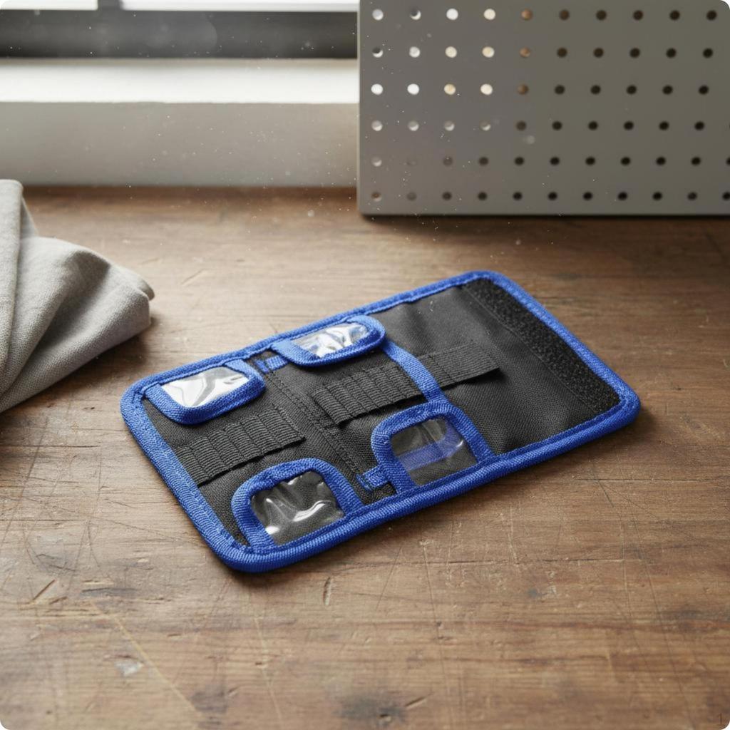 Tool Bit Organizer Canvas Foldable Bag HookandLoop Flaps