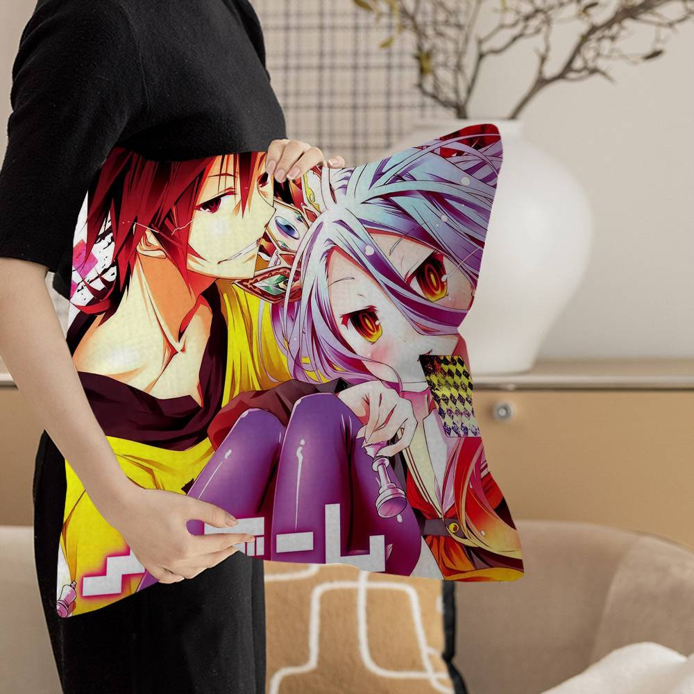 Game No Game No Life Cushion Cover Pillowcase Upholstery Sofa Throw Pillow Home Decor Pillowcas