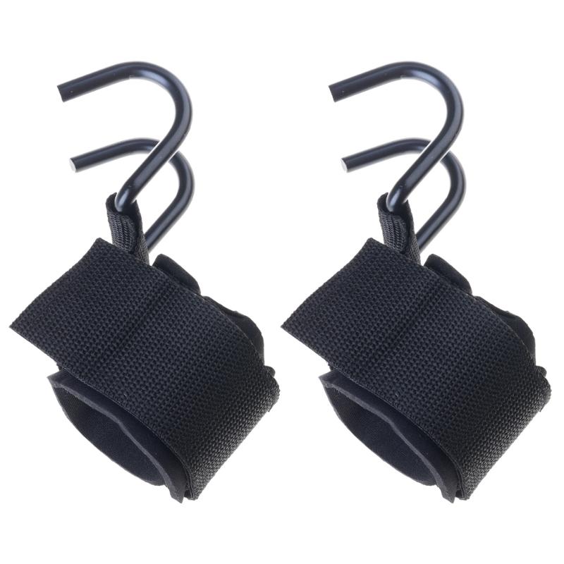 1/2pcs Weight Lifting Grip Hook Auxiliary Hook Grips Strap Weight Wrist Strap Metal Wrist Support Hook for Homes Gym