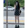 Korean Wear College Style Retro Plaid Sleeveless Temperament Dress, Especially Beautiful Waist Skirt 2026 Summer
