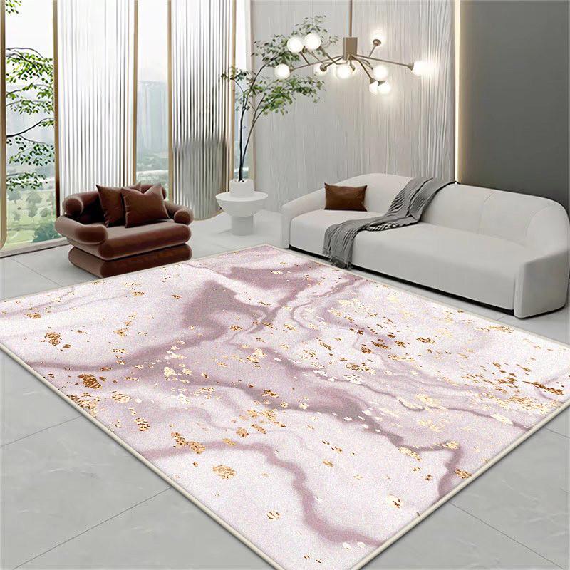 Light Luxury Marble Style Large Living Room Rugs Room Decoration Aesthetic Bedside Plush Carpet Cloakroom Bathroom Soft Door Mat