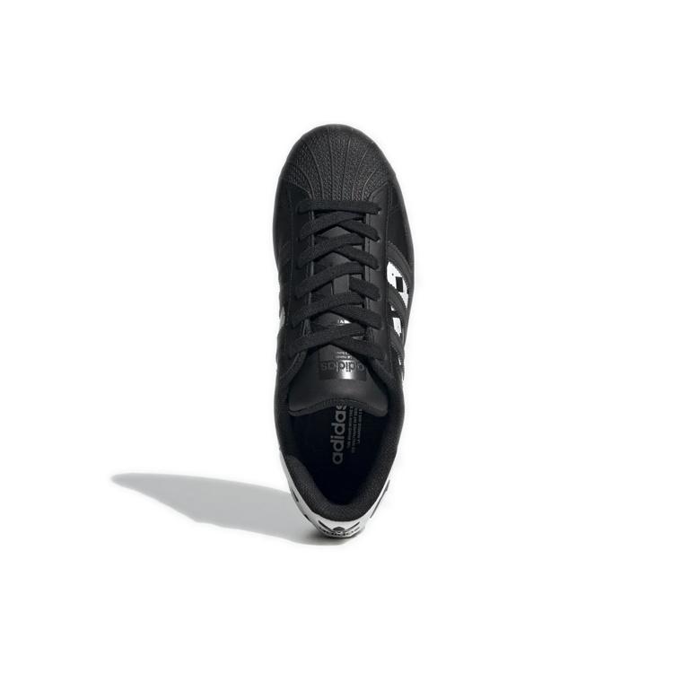 (GS) adidas originals Superstar J Logo 'Black White' Kids' FV3745