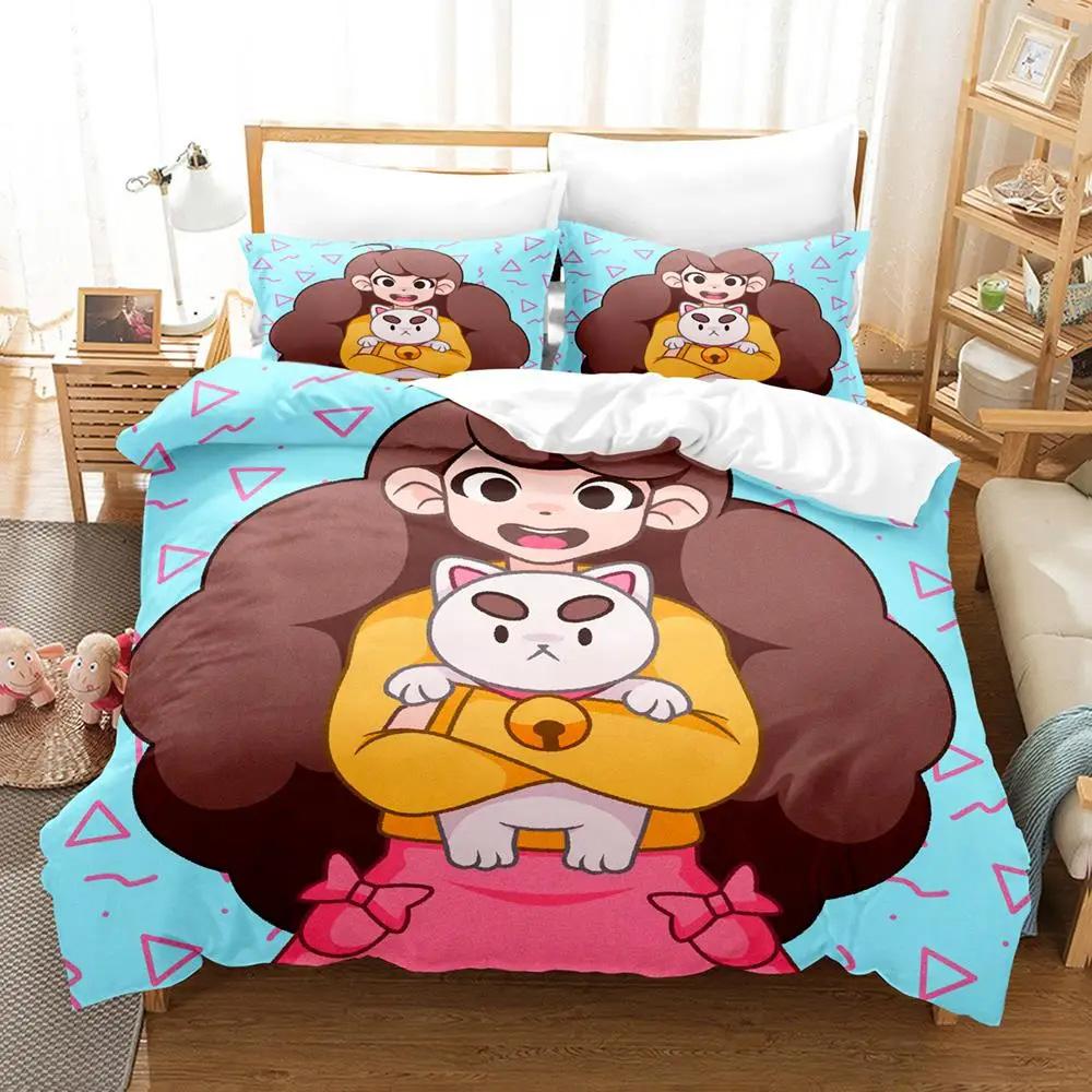 Drukowanie 3D Kreskówkowa Pszczoła i PuppyCat Zestaw Pościeli Poszwa na Kołdrę Zestaw do Łóżka Poszwa na Kołdrę Poszewka na Poduszkę Kołdra Rozmiar King Queen Chłopcy Dorośli