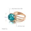 New  Rose Gold Crown Big Ring Purple Natural Zircon Ball Ear Women Ring Elegant Vintage High Quality Daily Fine Jewelry