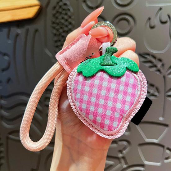 Keychain Imitation Leather Strawberry Star Fruit Design Keychain Pendant with Lanyard Mobile Phone Bag Hanging Ornament