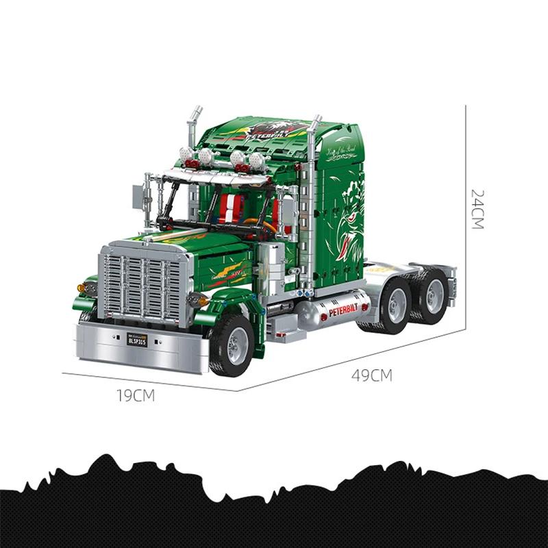 Non-Toxic Static Version Diy Trailer Truck Front Model Building Block Technical Educational Assembly Toy Bricks For Children Holidays Gifts
