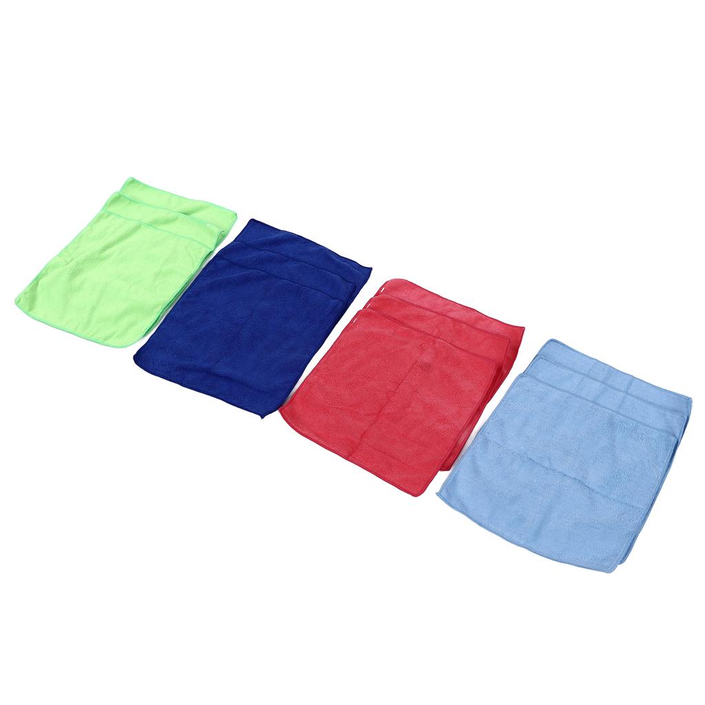 12pcs Cleaning Cloth 4 Different Colors Strong Water Absorption Reusable Microfiber Towels for