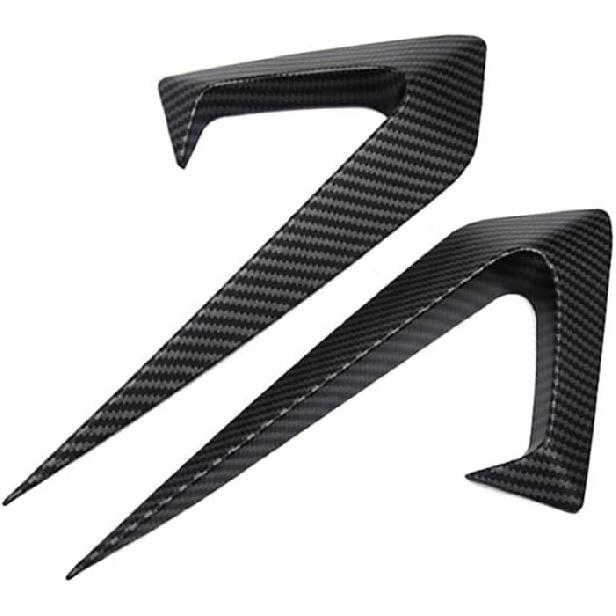 Auto Parts 2PCS Side Camera Protection Cover Carbon Fiber mudapron Trim Cover for Tesla Model 3 2017-2021(Black-Matte Black)