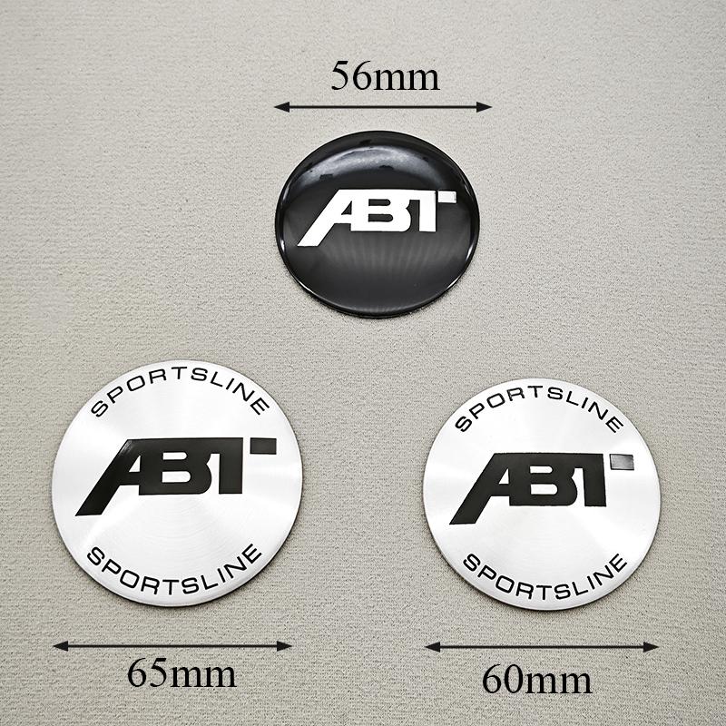 4pcs 56mm 60mm 65mm Logo ABT Car Wheel Center Cover Hub Caps Badge Sticker Decals For Audi S RS SQ Etc Series Auto Accessories