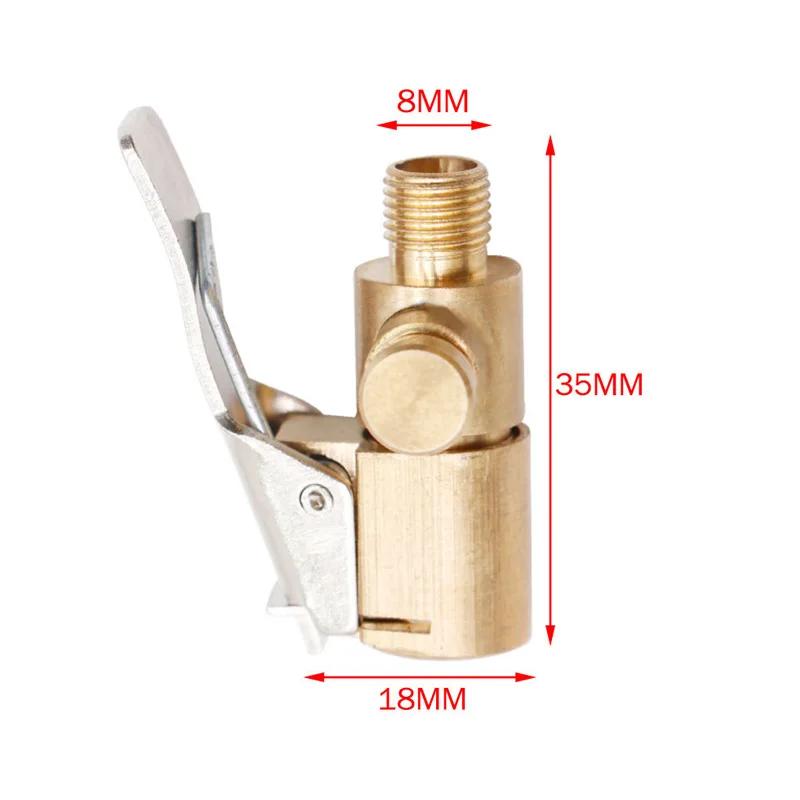 Car Tire Air Chuck Inflator Pump Valve Connector Clip-on Adapter Car Brass 8mm Tyre Wheel Valve For Inflatable Pump