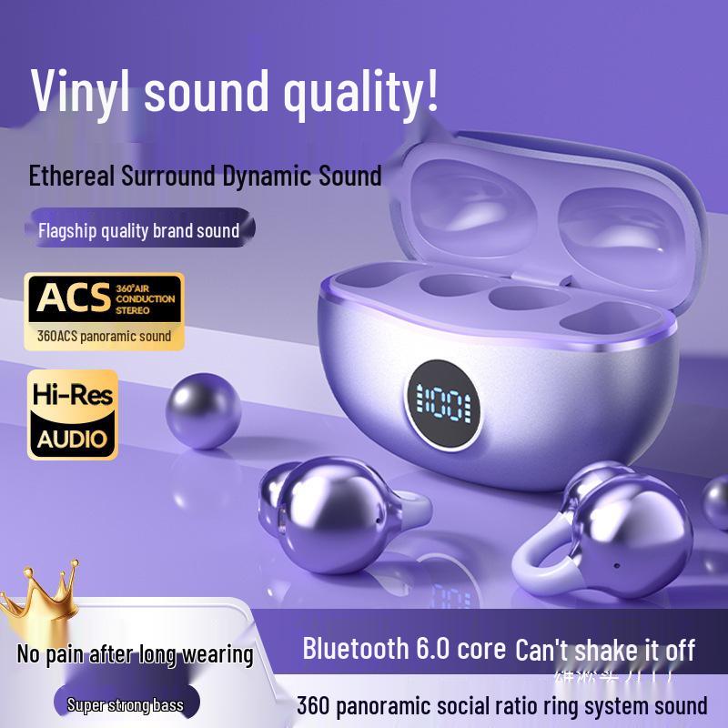 S88 Digital Wireless Bluetooth Ear Clip Earphones with Long Battery Life and Sleep Mode