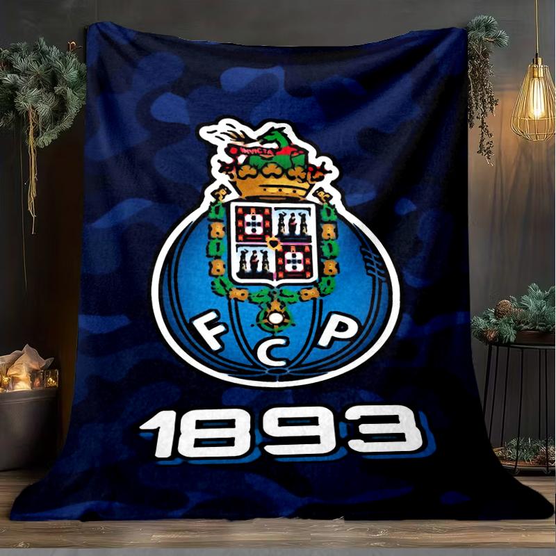 1 Stück FC Porto Design Bedruckte Weiche Flanelldecke Überwurf für Schlafzimmer Wohnzimmer Sofa Camping Reise Fan Geschenke Weihnachtsgeschenke