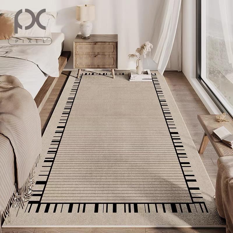 

Classical Minimalist Style Loop Pile Carpet Living Room Bedroom Bedside Warm Floor Mat Anti-slip Washable and Quick 60*90cm