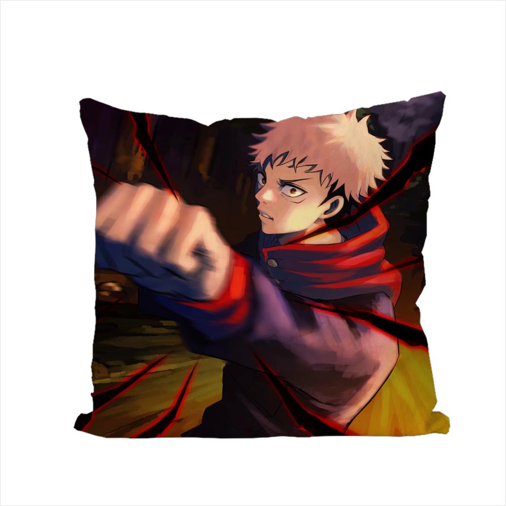 Anime Jujutsu Kaisen Pillow Case For Car Sofa Decorative Home Doublesided Print Plush Square Throw Pillow Cushion Cover